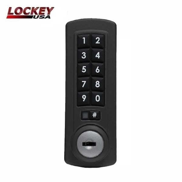GE370 Gemini Electronic Keypad Combination Cabinet Lock - Black - Vertical